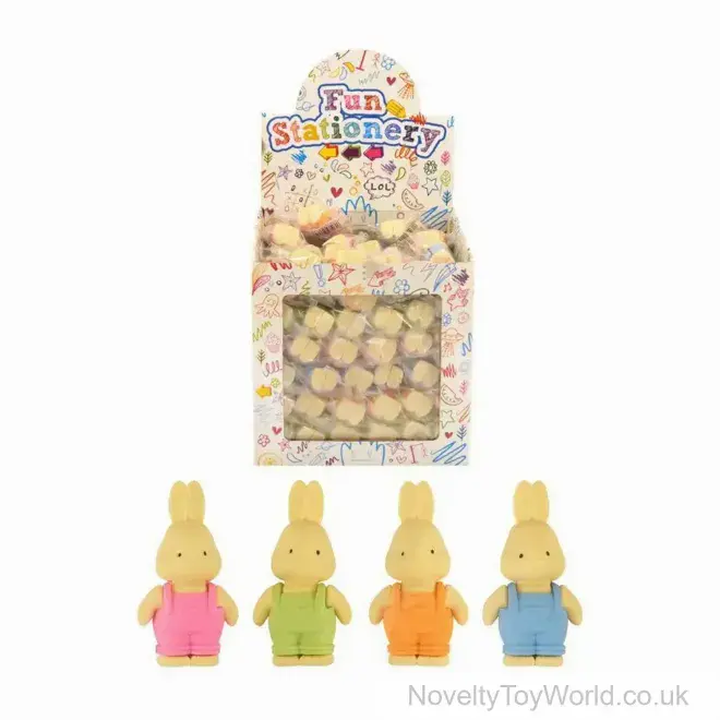 3D Bunny Rabbit Eraser (5.5cm) | Wholesale Children's Back To School Stationery UK