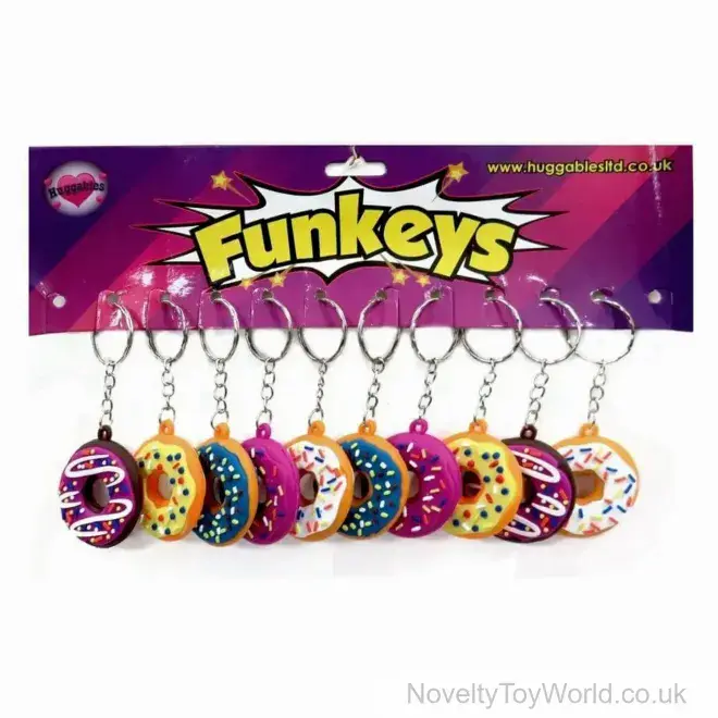 Bulk Buy | 3D Donut Keyring - Solid PVC - 6 Assorted | Wholesale Keyrings