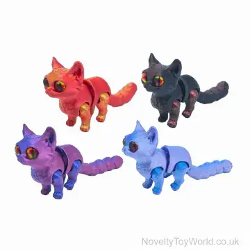 3D Printed Toy Cat with Movable Parts (9cm)