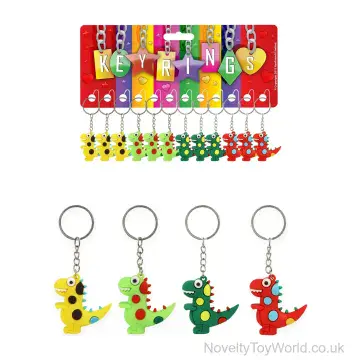 3D Rubber T Rex Dino Keyring (5cm)