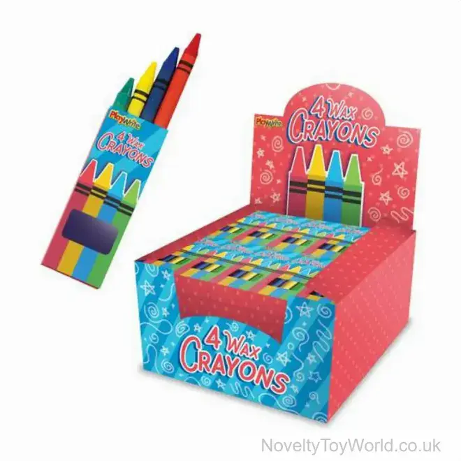 4 Crayon Set - Wax Crayons (9cm) | Children's Arts & Crafts | Bulk Buy Discounts