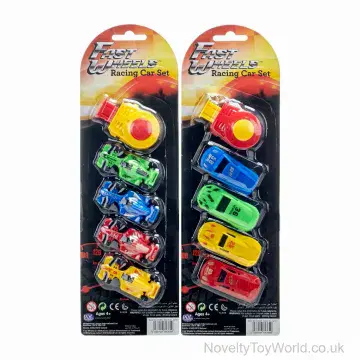 4 Pack Of Toy Cars & Launcher - Fast Wheels