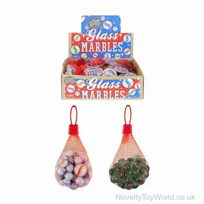 Bulk Buy | 49 Marbles in Net Bags - Classic Toys & Games