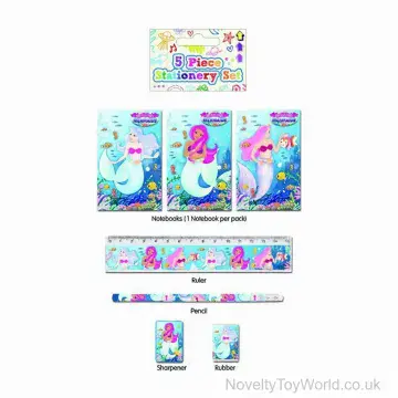 5 Piece Mermaid Stationery Set For Kids