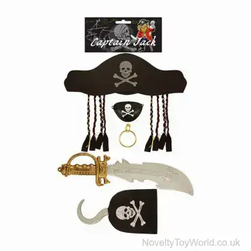 5 Piece Pirate Dress Up Set With Dreadlocks - Adult