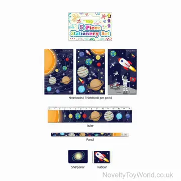 5 Piece Space Solar System Stationery Set