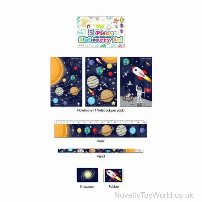 5 Piece Space Solar System Stationery Set | Wholesale Stationery Set UK