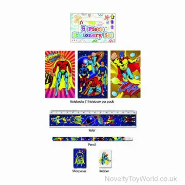 5 Piece Superhero Stationery Set For Kids