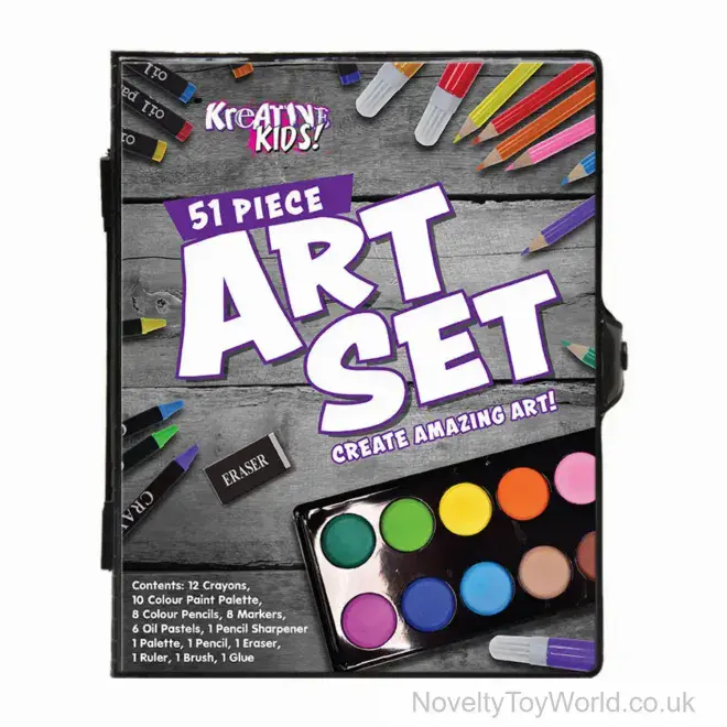 51 Piece Art Paint Set in Case | Wholesale Kid's Arts and Crafts
