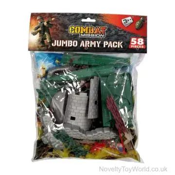58 Piece Kid's Army Toy Set (Tanks, Soldiers & Walls)