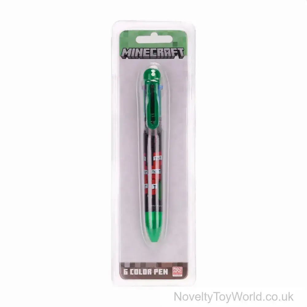 6 Colour Minecraft Licensed Pen | Wholesale Novelty Stationery