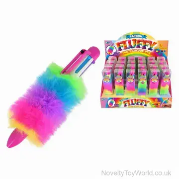 6 Colour Rainbow Fluffy Pen