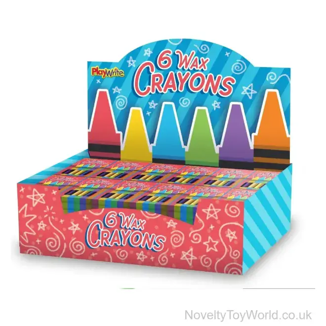 6 Crayon Set - Wax Crayons (9cm) | Wholesale Kid's Goody Bag Giveaways UK