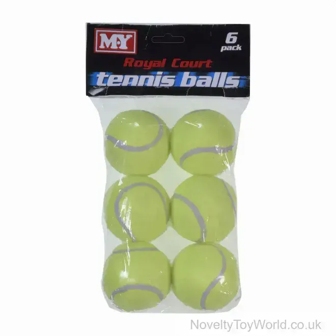 6 Pack of Standard Size Tennis Balls | Bulk Buy Sports balls
