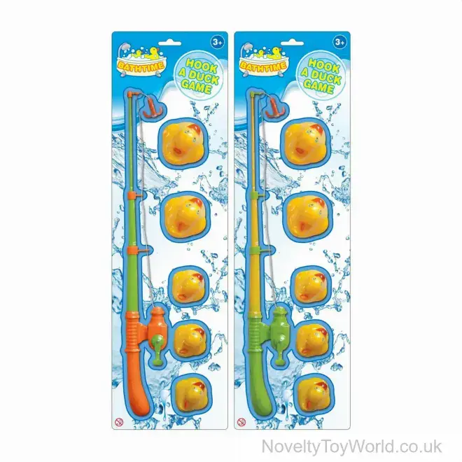 6 Piece Hook A Duck Game With Rod | Wholesale Rubber Ducks With Hooks