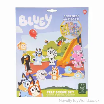 60 Piece Bluey Characters Felt Scene Activity Set - 18 Months+