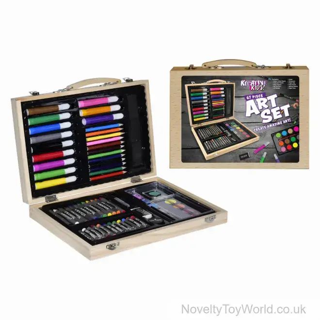 67 Piece Large Art Set in Wooden Case | Wholesale First Art Set For Children