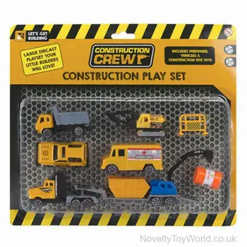 8 Piece Diecast Construction Vehicles Play Set in Box