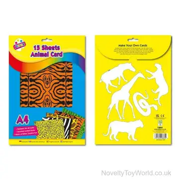A4 Animal Print Cards - Pack of 15 Sheets