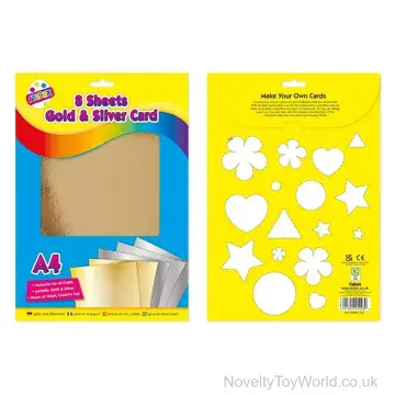 A4 Gold And Silver Card Sheets - Pack of 8
