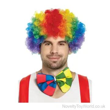 Adult's Rainbow Clown Wig - Fancy Dress Costume Accessory
