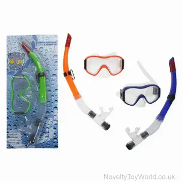Adult Underwater Mask & Snorkel High Quality Set - Assorted Colours