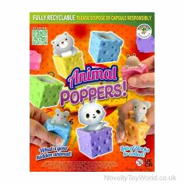 Animal Cheese Poppers Squish Toy - 50mm Vending Capsule