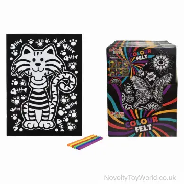 Animal Colour Felt & Velvet Art Picture Set - (28cm x 38cm) 6 Assorted Designs