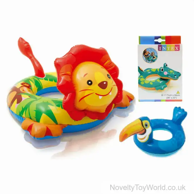 Bulk Buy Animal Swim Rings with Heads - Intex (71cm) | Wholesale Pool Toys UK
