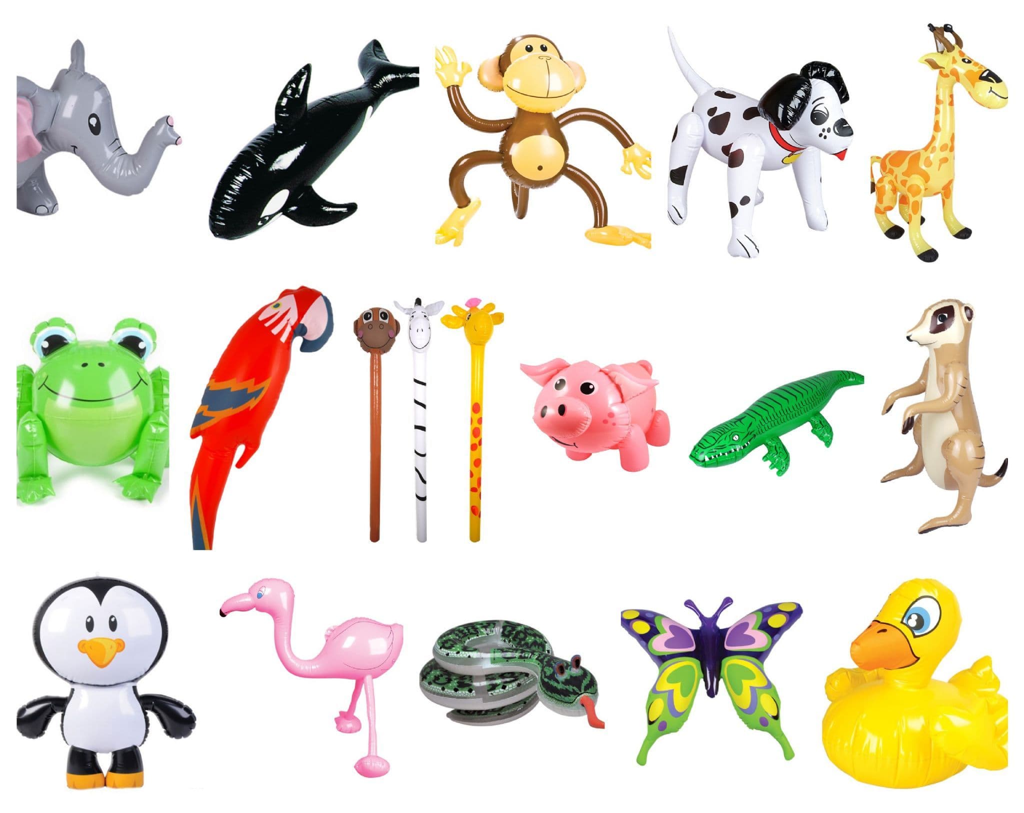 Animal Themed Inflatable Toy Assortment | Bulk Buy Wholesale Novelties UK