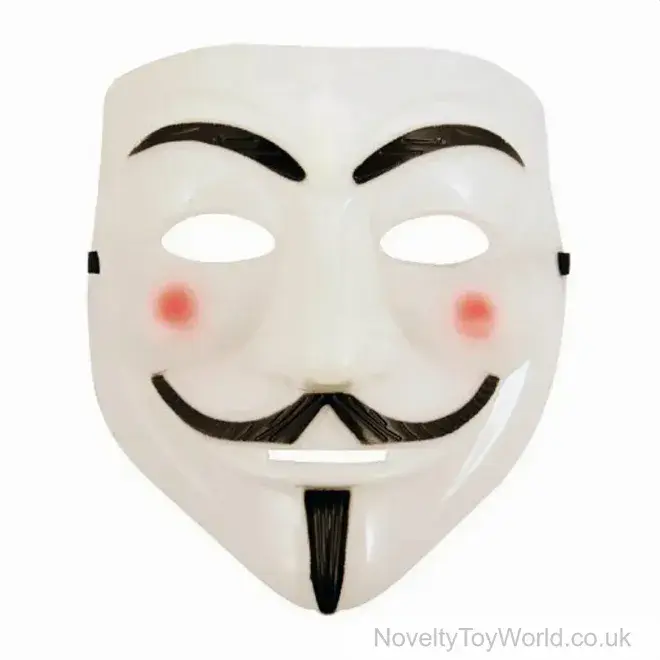 Anonymous Vendetta Style Fancy Dress Face Mask - Adult | Bulk Buy