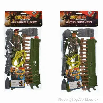 Army Soldier Play Set With Accessories - 8 Pieces