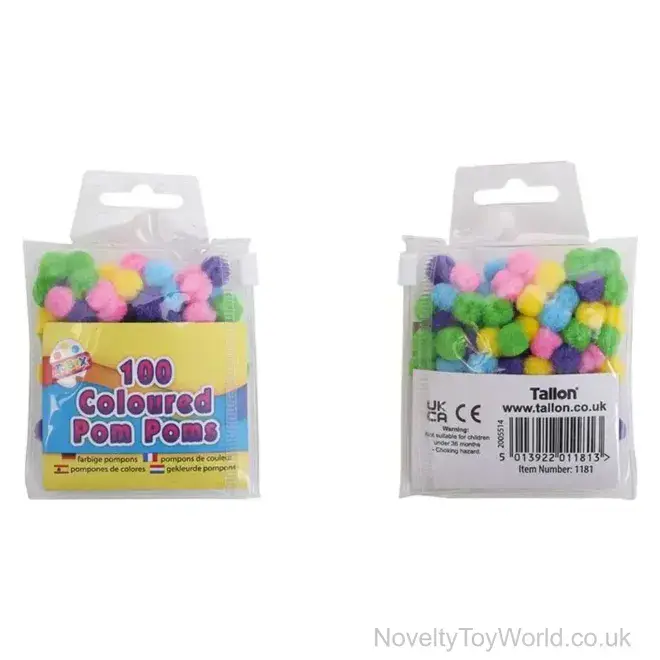 Bulk Buy | Arts and Crafts Pom Poms Pack of 100 (1cm)