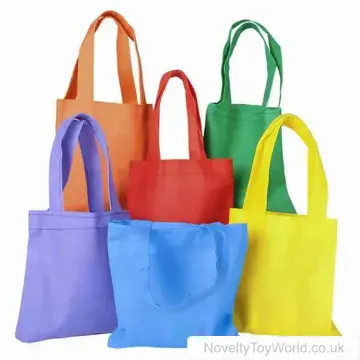 Assorted Colour Tote Bags - Bulk Buy Bags (15cm x 15cm)