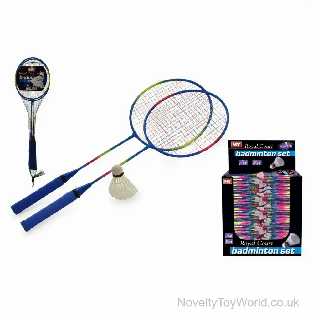Badminton Racket Rambow Bulk Buy | Badminton Set 2 Rackets & Shuttlecock - Rainbow Colours