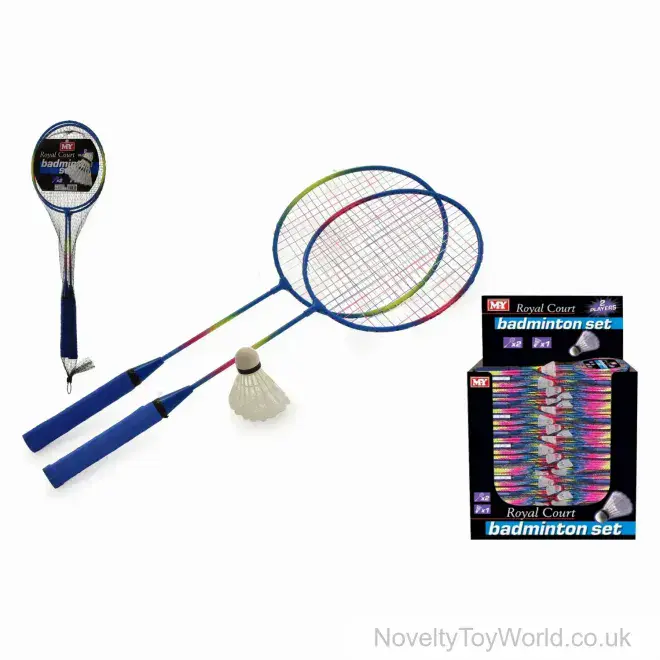 Bulk Buy | Badminton Set 2 Rackets & Shuttlecock - Rainbow Colours