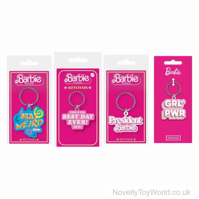Barbie The Movie Licensed Keyring - 4 Assorted | Barbie Novelties Wholesale