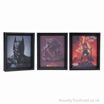 Batman, The Mandalorian, & Stranger Things 3D Framed Prints