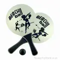 Beach Paddle Bats & Ball Set - Wooden (36cm)