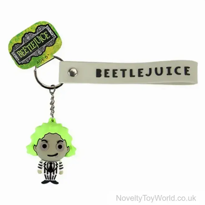 Beetlejuice Licensed 3D Figure Keyring with Wrist Strap (5cm) | Wholesale