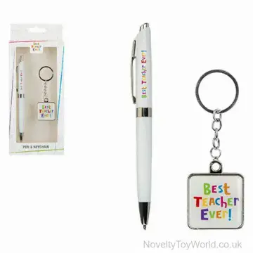 Best Teacher Ever Pen & Keyring Set