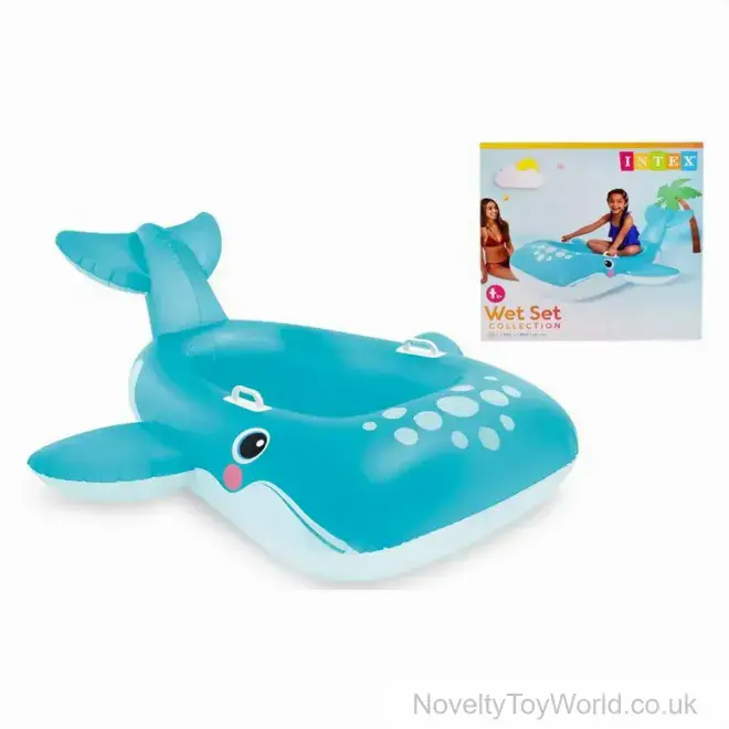 Big Blue Whale Inflatable Ride on Float - Intex (160cm) | Wholesale Pool Toys