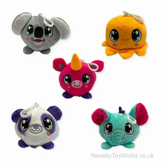 Big Eyed Animal Soft Toy Bag Clip (10cm) | Bulk Buy Toys UK