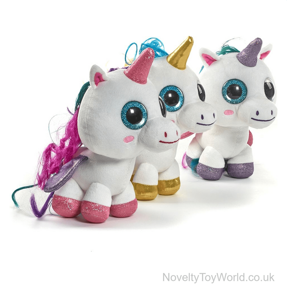 Big Eyes Soft Toy Unicorn 22cm 3 Assorted Wholesale Plush Toys UK