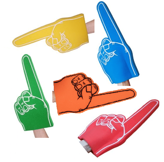 Big Foam Fingers in Assorted Colours (45cm) | Wholesale Novelties
