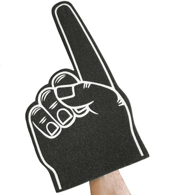 Big Foam Fingers in Black (45cm) - Wholesale Foam Hands | Bulk Buy