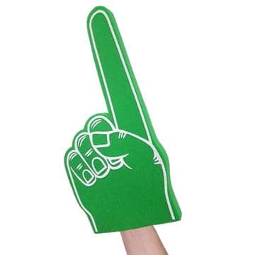 Big Foam Fingers in Green (45cm) - Bulk Buy Foam Hands UK