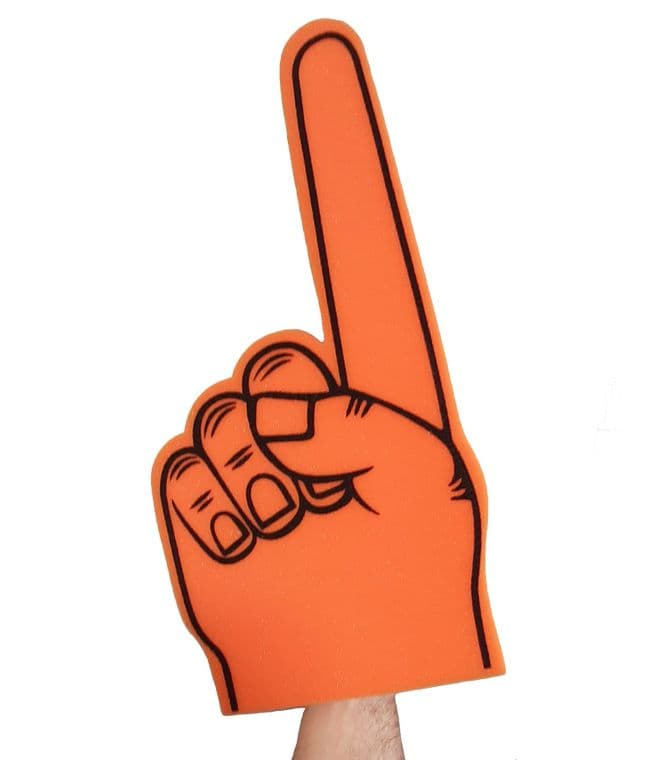 Wholesale | Big Foam Fingers - Orange (45cm) | Bulk Buy Foam Hands UK