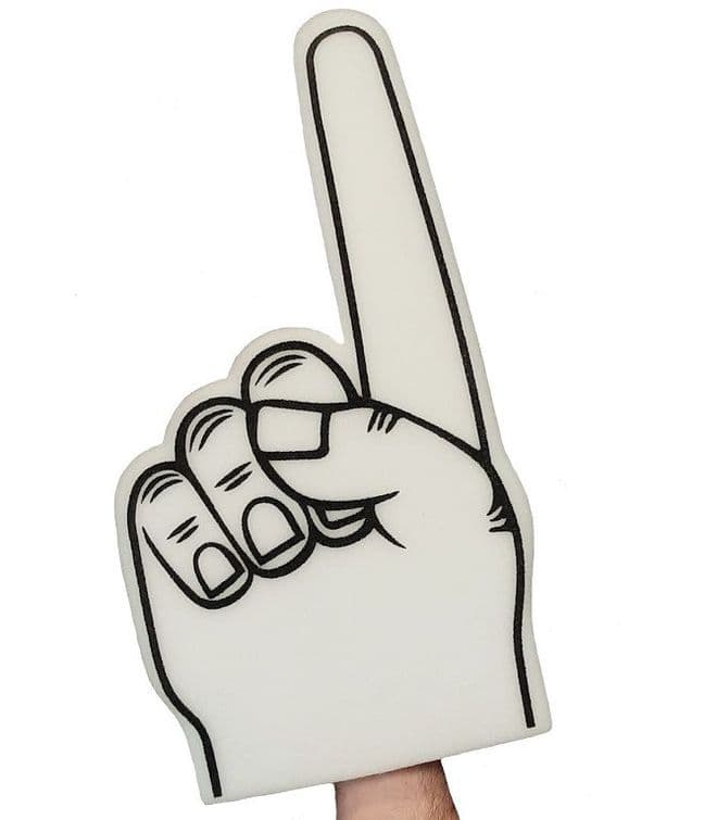 Wholesale | Big Foam Fingers in White (45cm) | Bulk Buy Foam Hands UK