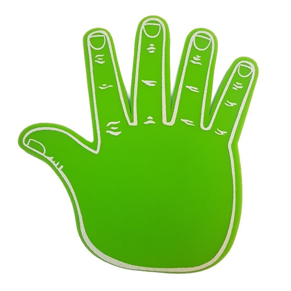 Wholesale Big Foam Hands in Green (45cm) Bulk Buy High Five Hand UK